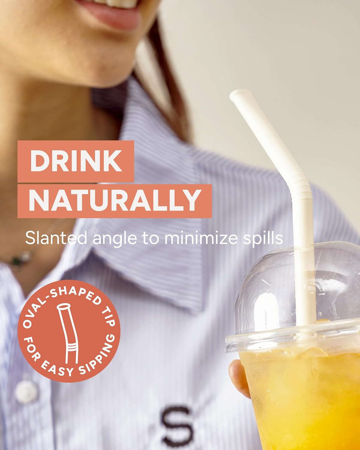 Nightingale Reusable Silicone Straws - Bendy Drinking Straw with Cleaning Brush - Collapsible and Bendable Travel Straw for Kids - Dishwasher Safe, Food-Safe - Set of 6 (Oak Multi)