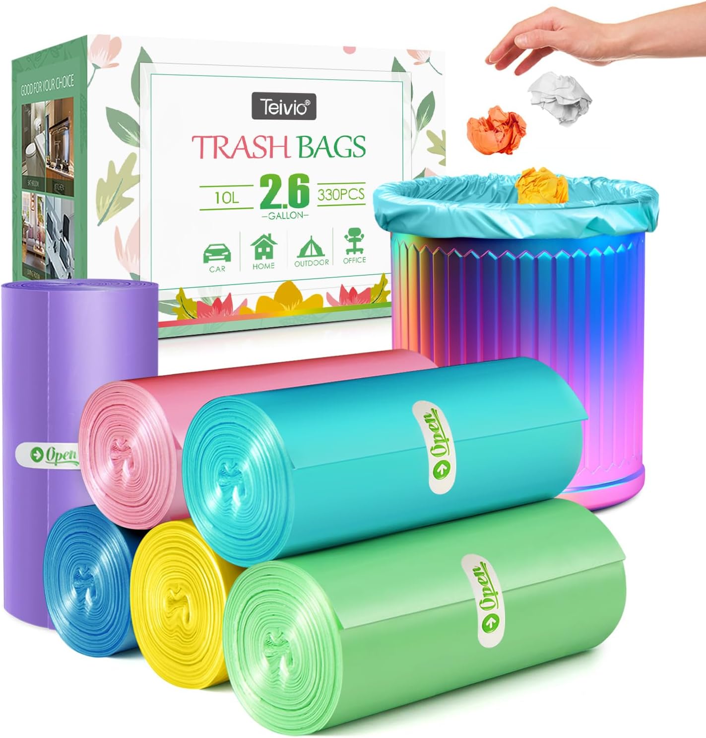 Teivio Large Clear Trash Bags 55-60 Gallon 20 Counts Fit 50,55,60,Gal All Purpose Garbage Bags, Extra Large Lawn and Leaf Bags Outdoor Trash Can Liner, Drum Liners, Workshops, Backyard