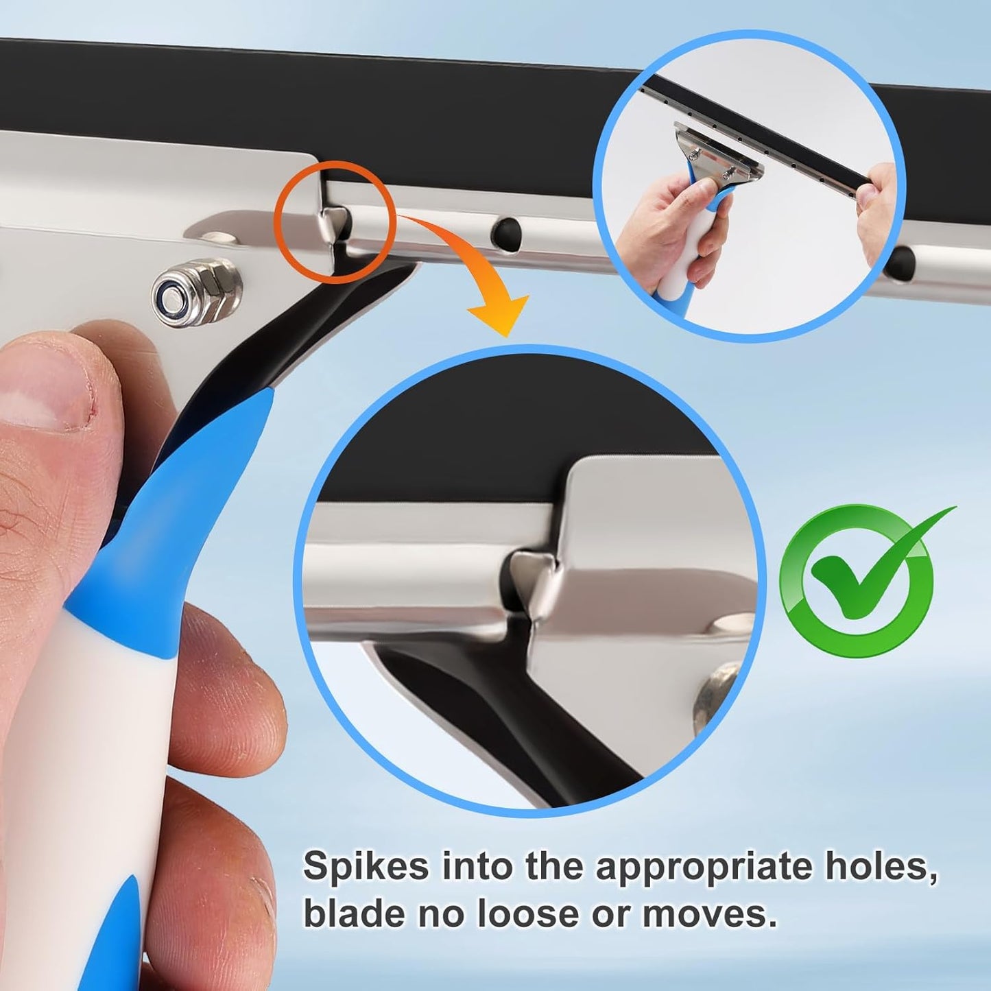 Mitclear 77'' Professional Squeegee Window Cleaner Tool with Extension Pole, Car Windshield Cleaning Kit with Long Handle, Window Washing Equipment for Indoor Outdoor Windows & Car Glass