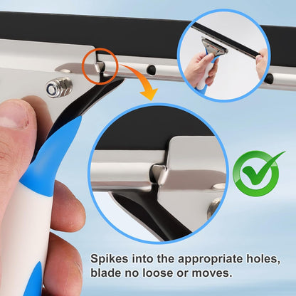 Mitclear 77'' Professional Squeegee Window Cleaner Tool with Extension Pole, Car Windshield Cleaning Kit with Long Handle, Window Washing Equipment for Indoor Outdoor Windows & Car Glass