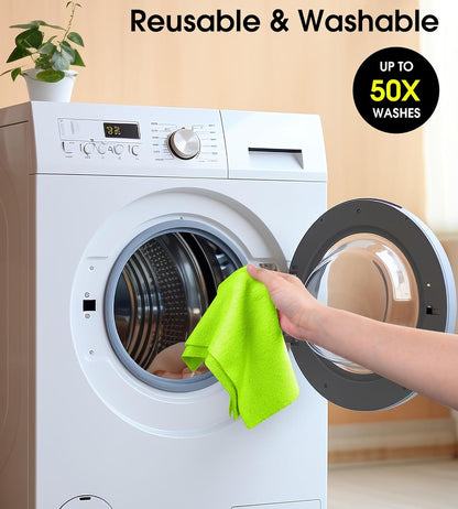 KitchLife Microfiber Cleaning Cloth Roll - Tear-Away Reusable Microfiber Paper Towels, Lint-Free, Washable, 20 Sheets for Kitchen, Car, Dishes, and Sensitive Surfaces (Pink)