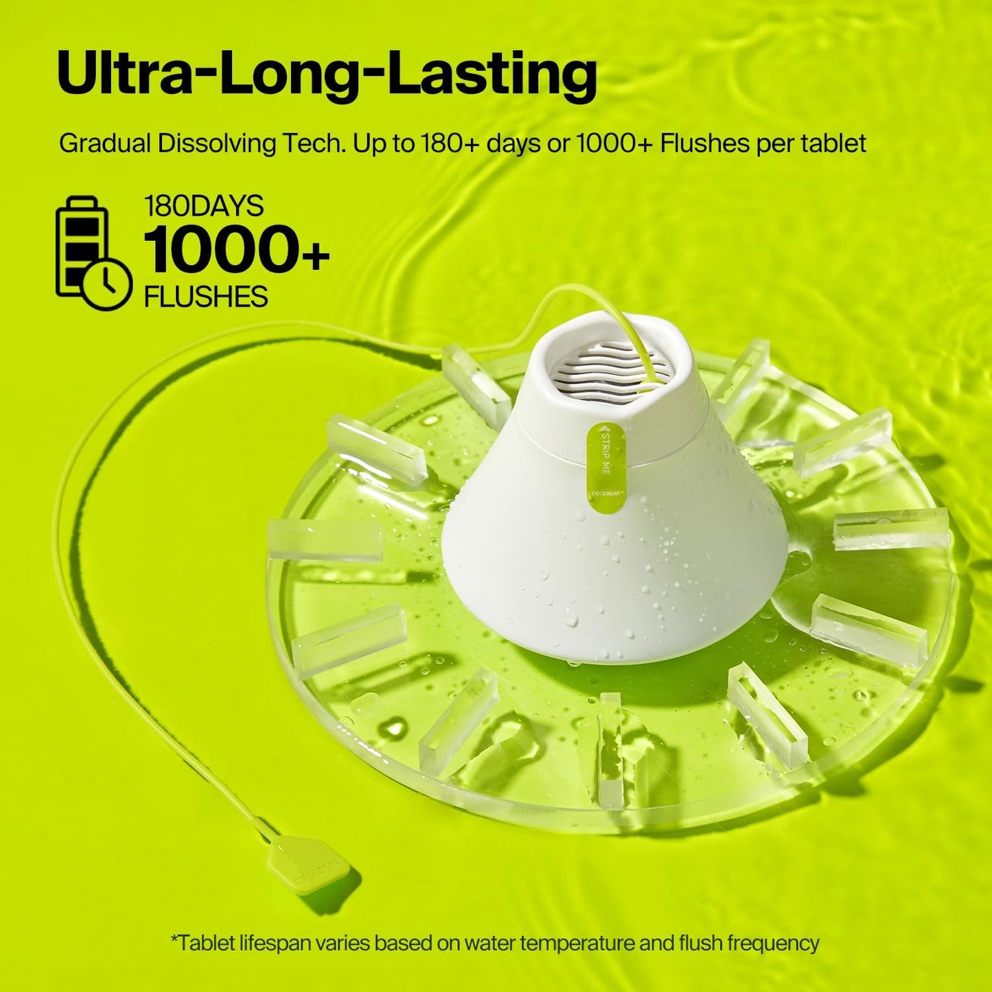 In-Tank Toilet Cleaner Bottle, Automatic Toilet Bowl Cleaners for Hard Water Stains, Septic System Friendly, Long Lasting Up to 180 Days / 1000+ Flushes