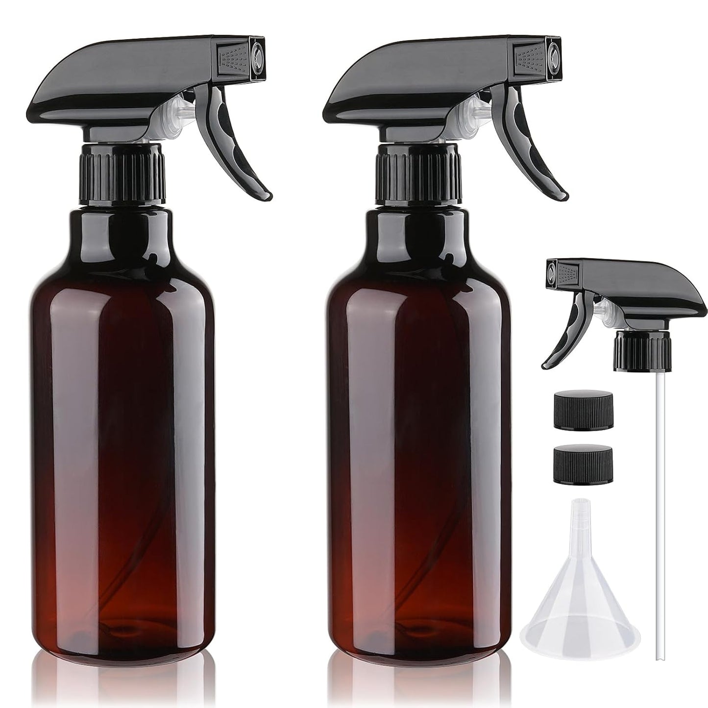 Plastic Spray Bottles Empty Spray Bottle 16.9oz/500ml 2 Pack Heavy Duty Spraying Bottles Mist/Stream Water Bottle for Cleaning Solutions, Essential Oils, Hair (Clear)
