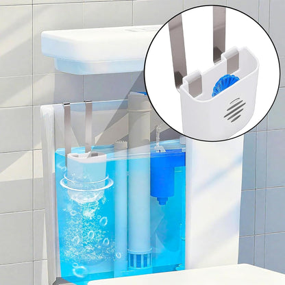 Toilet Tank Tablet Holder, Hanging Toilets Bowl for Toilets Tank Tablet, Plastic & Stainless Steel Tablets Organizer Reduces Dissolved Residue Buildup, Toilet Tank Accessory, White