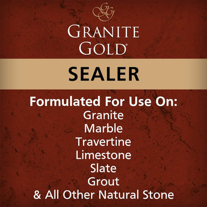 Granite Gold Granite Sealer Combo Pack, Water-Based Sealer Spray and Refill for Granite, Marble, Travertine, Natural Stone Countertops, 24 oz + 64 oz