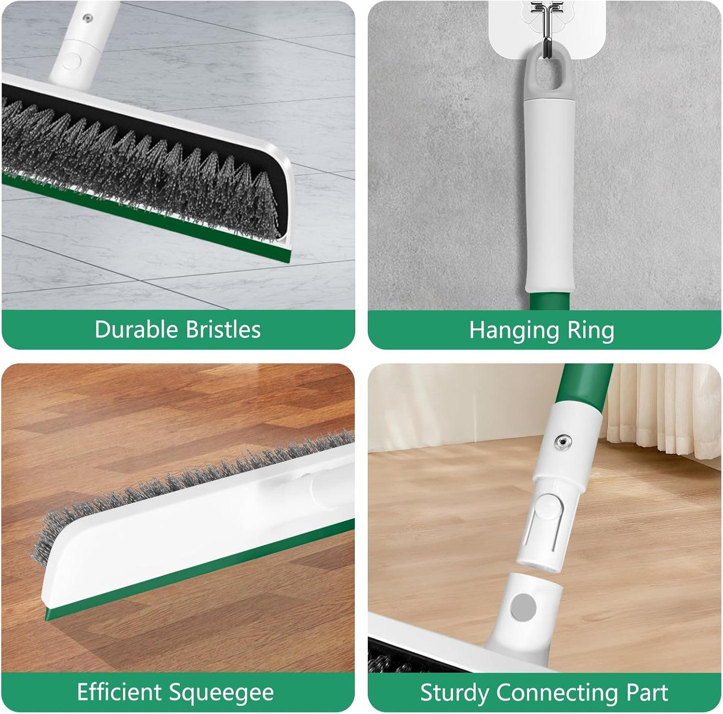 SetSail Floor Scrub Brush with 51-Inch Long Adjustable Handle 2 in 1 Scrape Brush Stiff Bristle Floor Scrubber for Cleaning Shower Bathroom Garage Kitchen Wall Deck Tub Tile