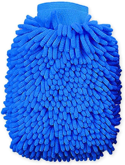 House Cleaning and Car Wash Mitts, Home Dusting Microfiber Gloves, Washing Clean Polish Faster (2-Pack, Green/Blue)