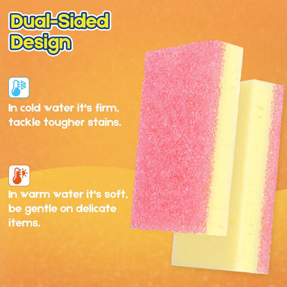 LAUNDRYLUX Scrub Sponge, Dual-Sided Temperature-Responsive Scrubber - Non-Scratch - Multipurpose Dish Sponges for Kitchens, Bathrooms, and Outdoor Use - 3 Pack