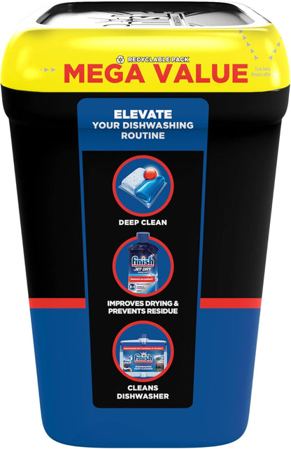 Finish Quantum Dishwasher Pods, No Pre-Rinse Dishwasher Detergent Soap Removes 24HR Dried-On Stain and Grease, Leaving a Virtually Spotless Shine, 82 Count