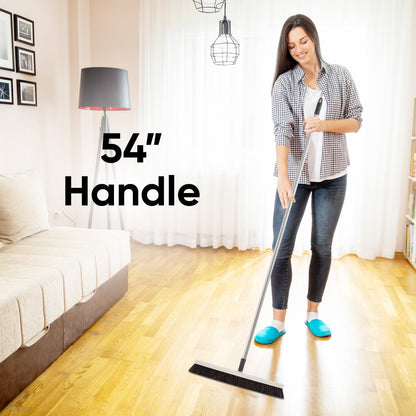 Superio 16"" Slim Silicone Salon Broom - Carpet Rake for Liquid, Human Hair, and Pet Hair, and Fur Space Saving and Easy to Wash, 12811274