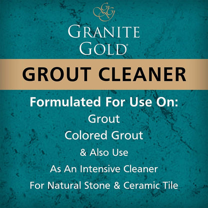 Granite Gold Grout Cleaner Spray with Brush for Stone, Ceramic, Glass & Colored Grout, 64 Fluid Ounces + 24 Fluid Ounces + 4 brushes