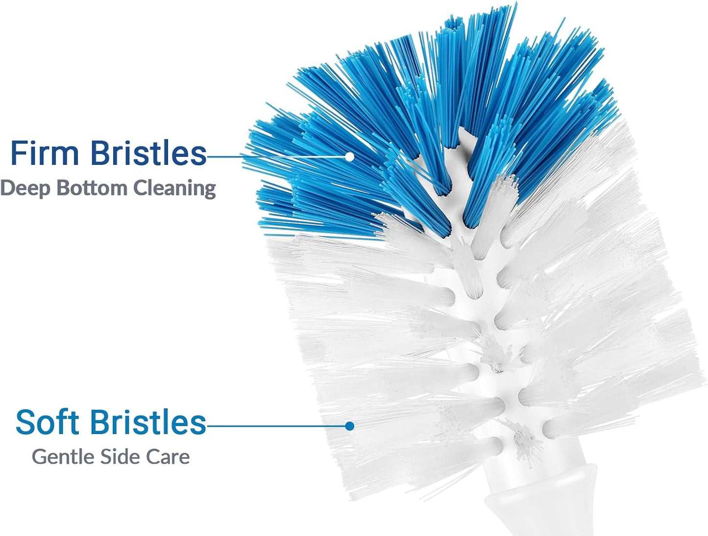 Bottle Brush Cleaner Set—Long Water Bottle Brushes with Dual & Stiff Bristles for Tumblers, Cups, Glassware & Baby Bottles, 4 Pack