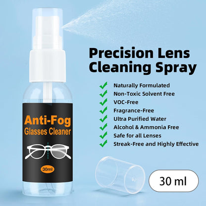 Ordilend Glasses Cleaner Eyeglass Cleaning Kit with 24H Anti Fog Spray for Glasses and Microfiber Cloth, Portable Eyeglass Cleaner Tool Lens Wipes Cleaning kit for Camera Lenses