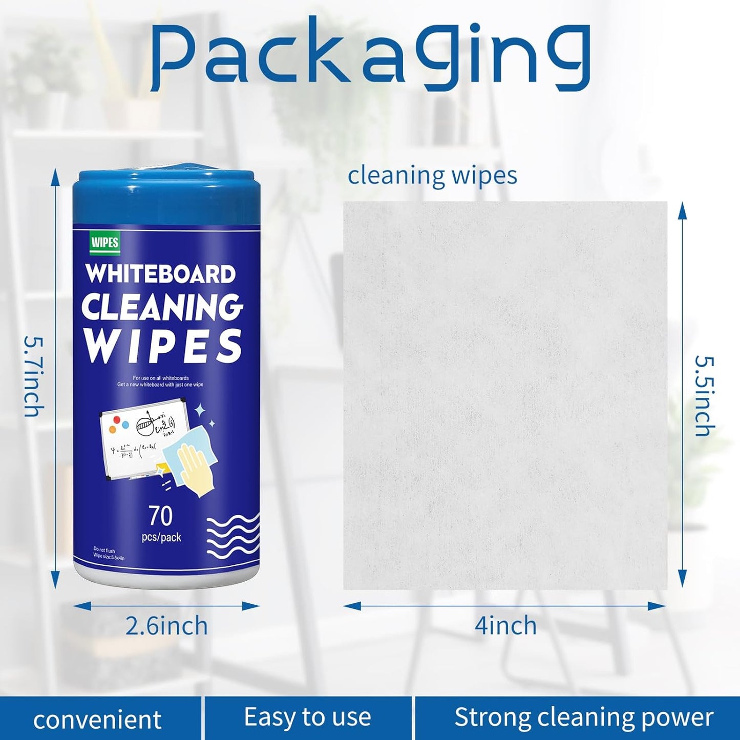 Siifert 10 Pcs 10 Pack 700 Pcs Whiteboard Cleaning Wipes Disposable Whiteboard Dry Erase Wipes for Cleaning Markers Home Classroom School Office, 4 x 5.5 Inch, 70 Count Per Pack
