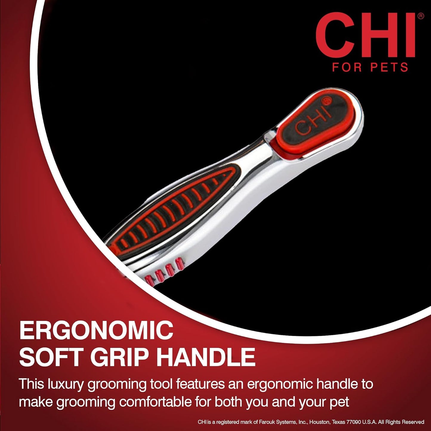 CHI for Dogs Rubber Fur Accumulator Brush, Dog Grooming Tool for Removing Loose Hair and Lint from Coats Furniture Clothing and Car Seats, Flexible Rubber Bristles, Easy Clean Grooming Brush