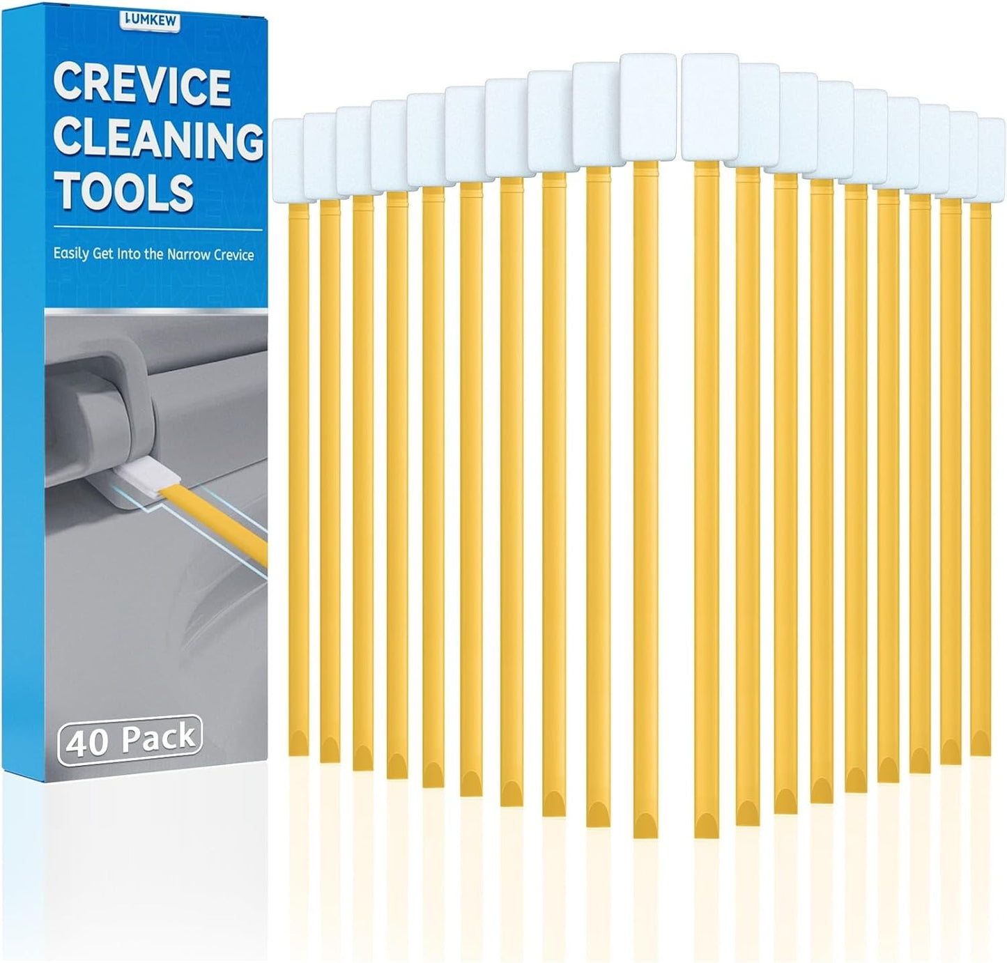Lumkew 40pcs Crevice Cleaning Brush Tool, Disposable Toilet Brush for Toilet Seat Gaps, Crack and Crevice Cleaner Tools, Blue