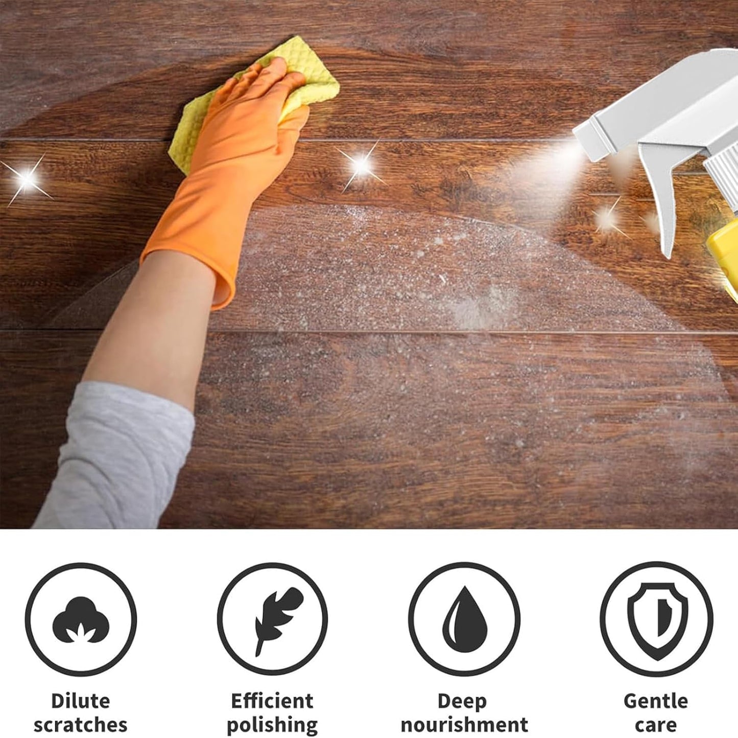 Quatrel Beeswax Wood Polish Spray,Beeswax Essential Oil Wax,Bee S Wax Polish And Cleaner,Natural Wood Polish Spray For Living Rooms,Kitchens,Wood Furniture Floors (2PCS)
