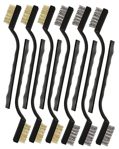 SUJAYU Brass Wire Brush Rust Remover, Small Wire Brush for Cleaning, Paint Stripper for Metal, Wood, Rustoleum Fabric Spray Paint (Brass, 12.00)