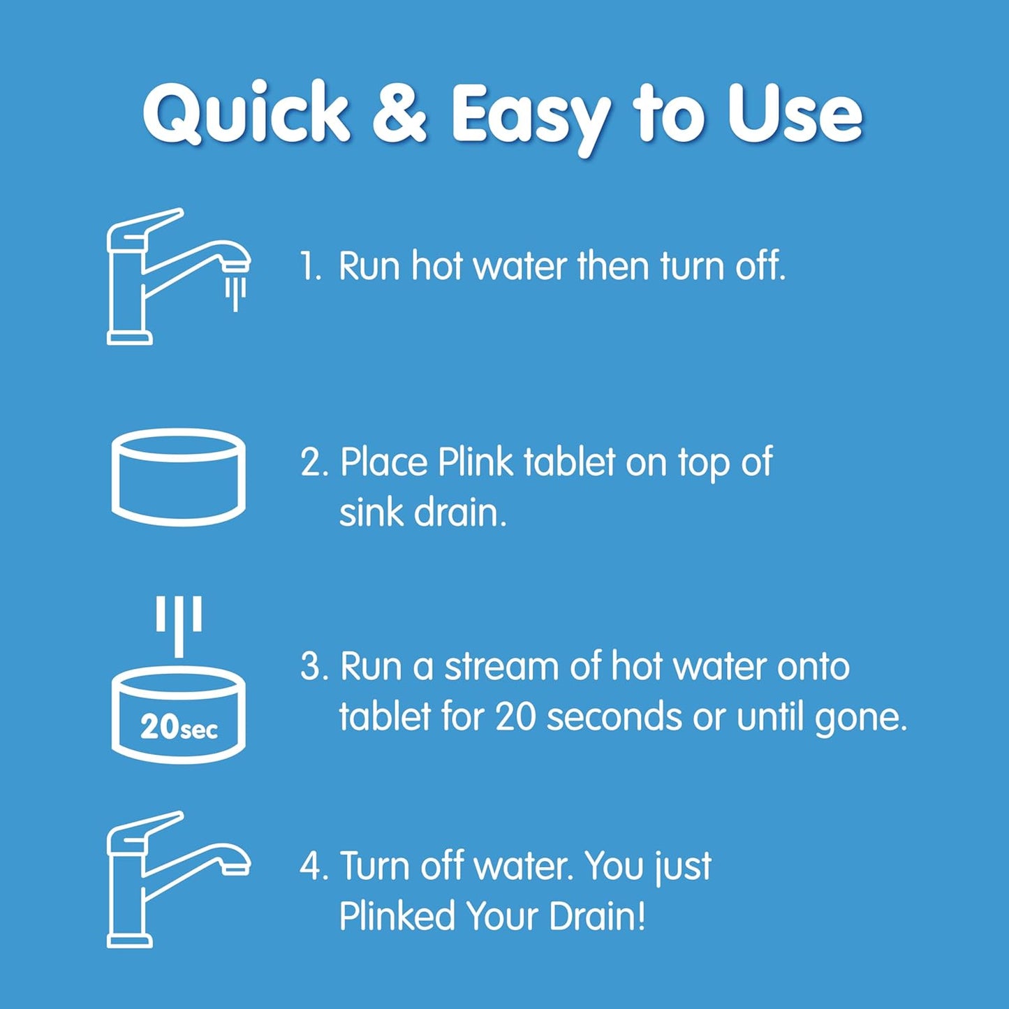Plink Fizzy Drain Freshener and Cleaner, Prevents Clogs and Removes Odors in Household Sinks, Lemon Scent, 6-Pack