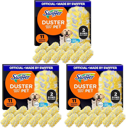 Swiffer Pet Heavy Duty Dusters Refills, Multisurface 360 Dusters with Febreze Odor Defense, 11 Count