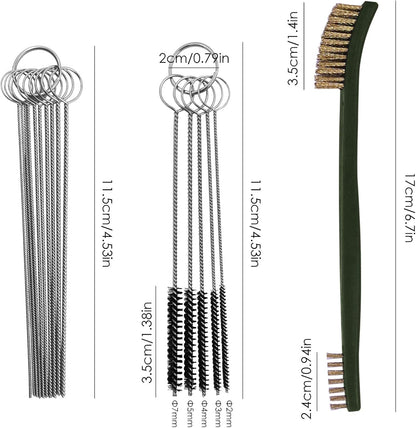 FineGood Wire Brush Set for Car Detailing - 9 PCS Cleaning Kit with 3 Brass, 3 Steel, 3 Nylon Brushes