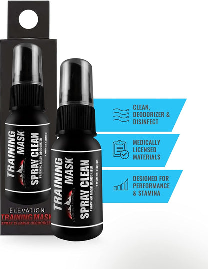 TRAININGMASK - Spray Clean Defense, Multipurpose Face Mask Spray, Mask Spray with Fresh Scent, Deodorizing Fabric Refresher Spray for Face Masks, Gears, and More, 1 fl oz
