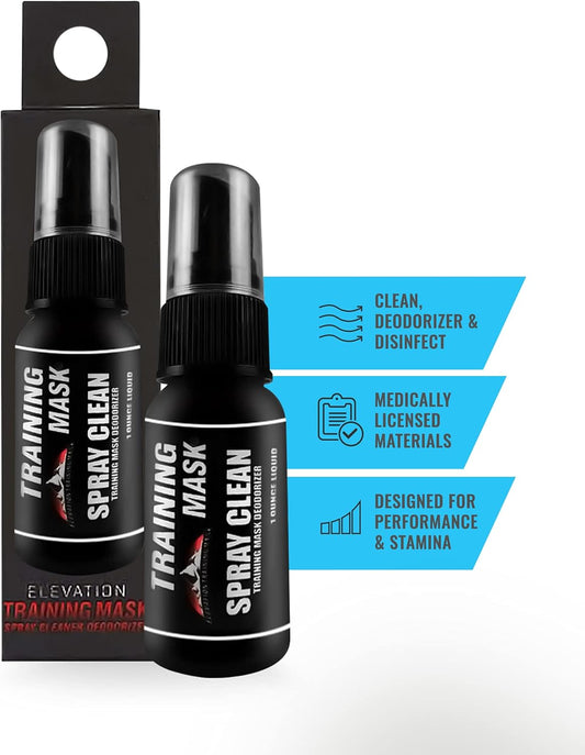 TRAININGMASK - Spray Clean Defense, Multipurpose Face Mask Spray, Mask Spray with Fresh Scent, Deodorizing Fabric Refresher Spray for Face Masks, Gears, and More, 1 fl oz