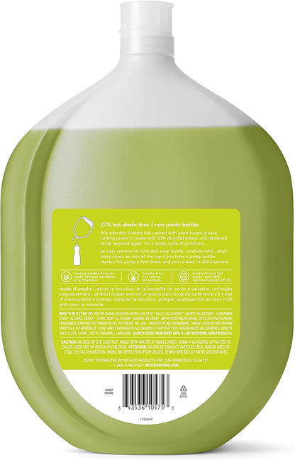 Method Gel Dish Soap, Lime + Sea Salt, Tough on Grease, 18 Fl Oz (Pack of 6)