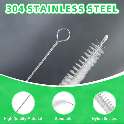 Cleaning Brushes for Reusable Drinking Straws, Set of 5, Long Wire Handle, Bottle and Straw Cleaner for Stanley Mug, Sippy Cup, Water Bottle and Tubes, Reusable and Flexible