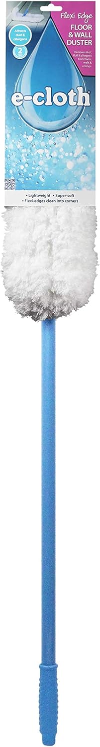 E-Cloth Flexi-Edge Floor & Wall Duster Head - Reusable Microfiber Dust Mop Replacement for Floor Cleaning, Traps Dust, Pet Hair & Debris, Washable, Hardwood, Tile, Wood, & Laminate - 1 Pack