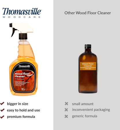 Thomasville WOOD FLOOR CLEANER – Use on Hardwood, Laminated or Faux Finished Floors. Shine Restorer Protector, Surface Cleaner House Cleaning Supplies Home Improvement, Natural Look, Cuts Grease