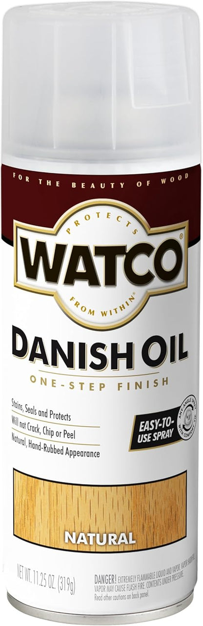 Watco Danish Oil Wood Finish Spray, 11.25 oz, Dark Walnut