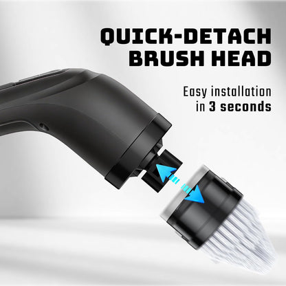 Electric Spin Scrubber for Bathroom: Shower Scrubber with Long Handle, Dual Speed Cordless Power Cleaning Scrub, 7 Brush Heads, IPX7 Waterproof Heavy Duty Cleaner Tools for Tub Tile Grout Wall