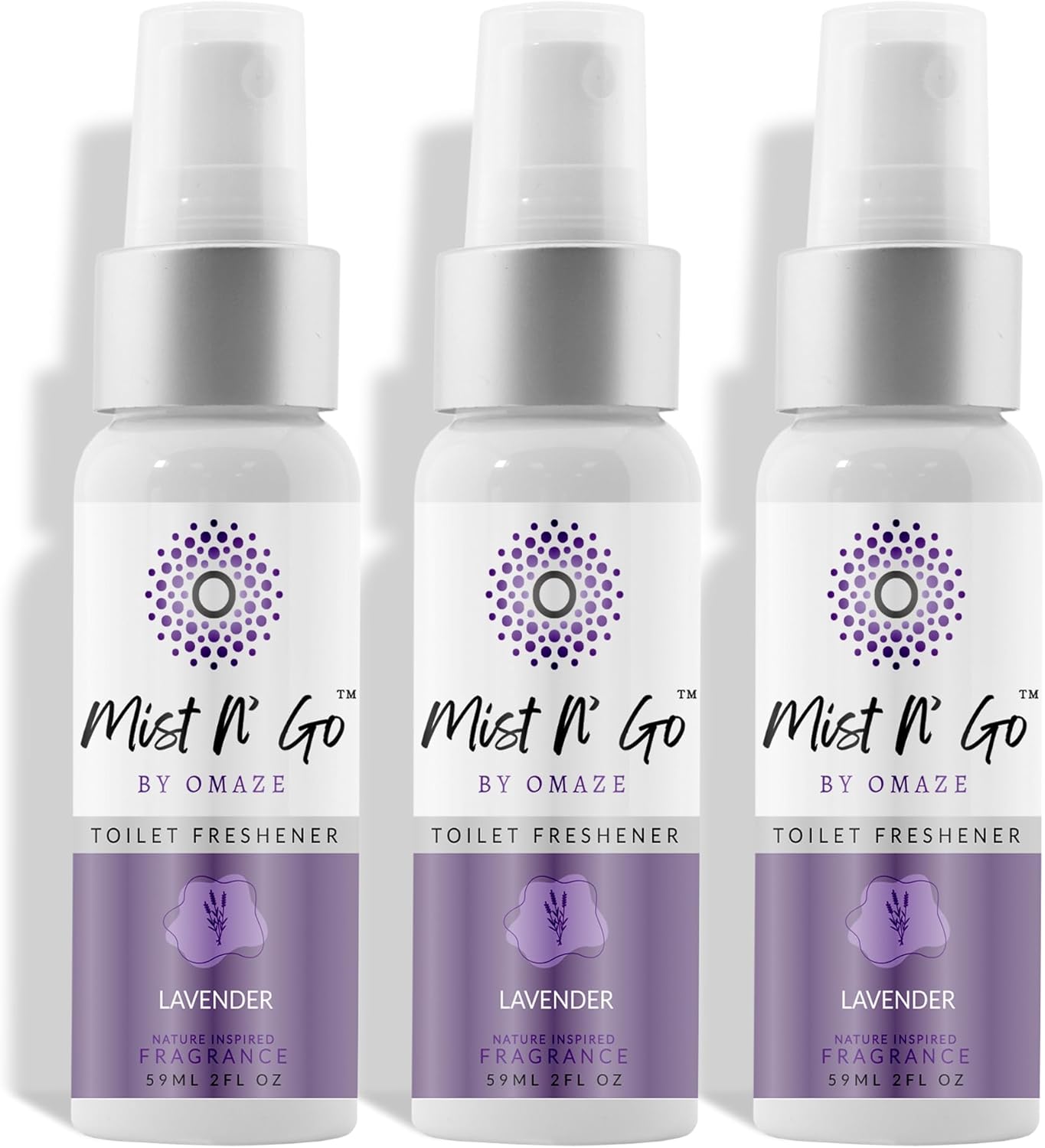 Mist N’ Go by Omaze Travel Bathroom Spray for Toilet Spray Odor Eliminator - Travel Toilet Spray for Bathroom Air Freshener Spray for Bathroom Deodorizer - Clean Mix, Travel Size (1oz x2)