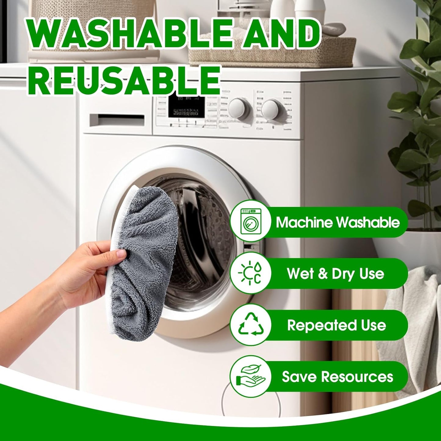 12Pcs Reusable Microfiber Mop Pads Compatible with Sweeper Mops,Dry Sweeping Cloths & Wet Mopping Pads Refills,Washable Mop Pads for Floor Cleaning
