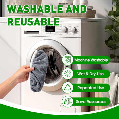 12Pcs Reusable Microfiber Mop Pads Compatible with Sweeper Mops,Dry Sweeping Cloths & Wet Mopping Pads Refills,Washable Mop Pads for Floor Cleaning