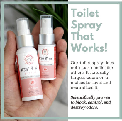 Mist N’ Go by Omaze Travel Bathroom Spray for Toilet Spray Odor Eliminator - Travel Toilet Spray for Bathroom Air Freshener Spray for Bathroom Deodorizer - Clean Mix, Travel Size (1oz x2)