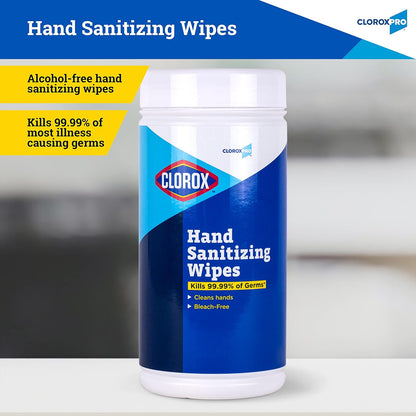 Clorox Pro Alcohol Free Hand Sanitizer Wipes with BZK, Gentle Bleach-Free Sanitizing Wipes for Hands - 0.13% BZK Formula, FDA Registered, Resealable Bulk Canister, 270 Count