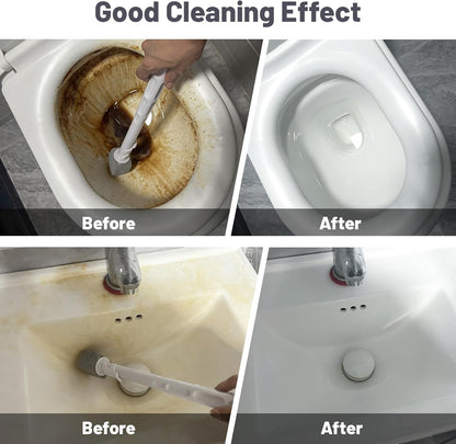 Upgrade Pumice Stone Toilet Bowl Cleaner,Bathroom Cleaner Brush Toilet Wand Refills with 30CM Long Handle for Remove Hard Water Stains with 1 Wand+ Pumice Stones (5 Pack)