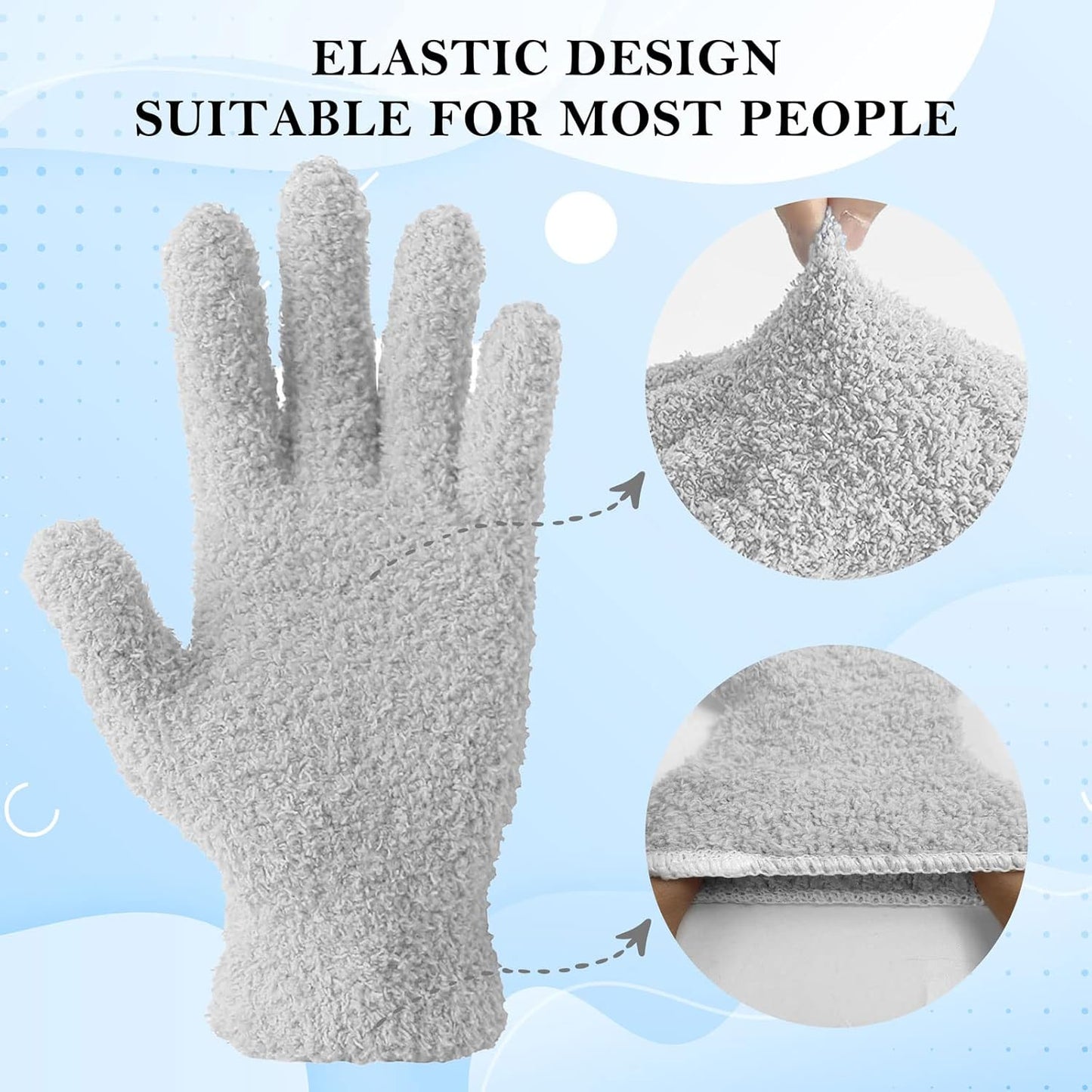 Evridwear Microfiber Plant Dusting Gloves Reusable Leaf Cleaning Glove for Houseplants,Blinds,Furniture and Small Objects