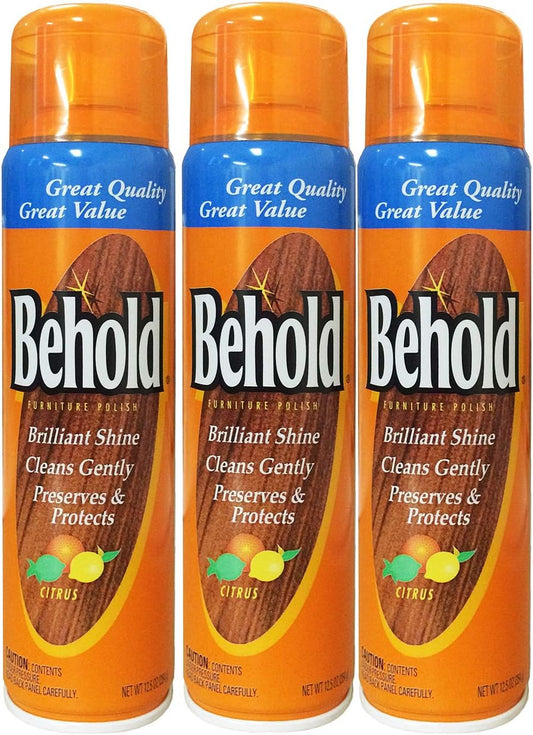 Behold Furniture Polish, Citrus, 12.5 Oz (Pack of 3)