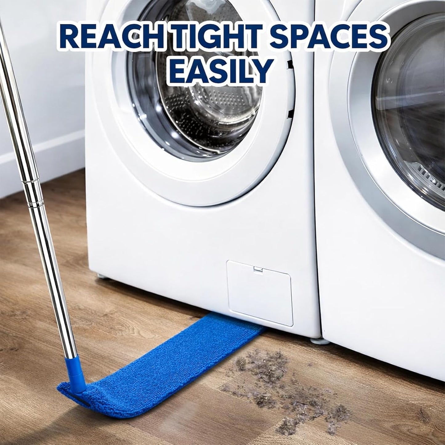 Retractable Gap Dust Cleaner with Extension Pole, Cleaning Tools with 3 Microfiber Dusting Cloths, Extendable Long Handle Duster for Cleaning Under Refrigerator Furniture Appliance