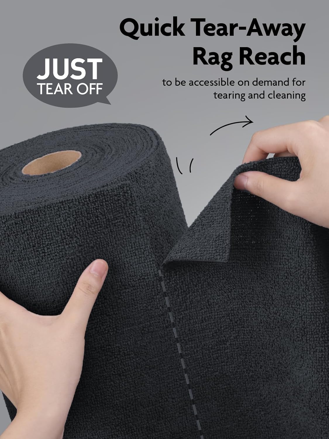 Fantasticlean Microfiber Cleaning Cloth Roll -75 Pack, Tear Away Microfiber Towels, 12" x 12", Reusable, Washable, Scratch Free, Ultra Absorbent Dishcloth for All-Around Cleaning Supplies (White)