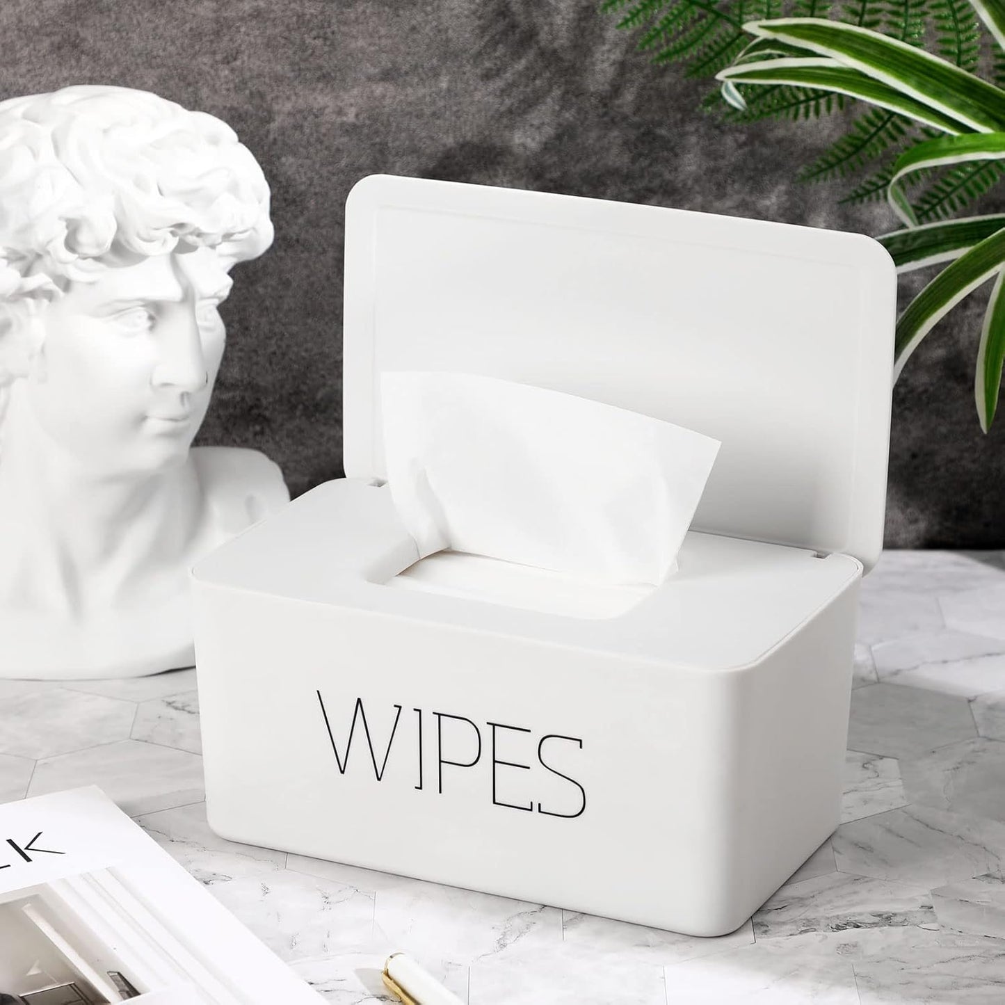 NOVWANG Wipes Dispenser, Large Capacity Baby Wipe Holder(8.3L × 4.9W × 3.9H Inches) Refillable Wipes Container with Sealing Design Baby Wet Wipes Dispenser for Bathroom Home Office Car