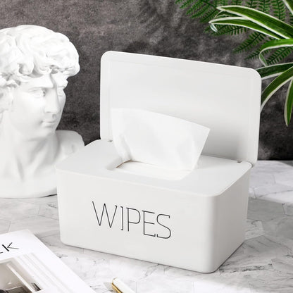 NOVWANG Wipes Dispenser, Large Capacity Baby Wipe Holder(8.3L × 4.9W × 3.9H Inches) Refillable Wipes Container with Sealing Design Baby Wet Wipes Dispenser for Bathroom Home Office Car