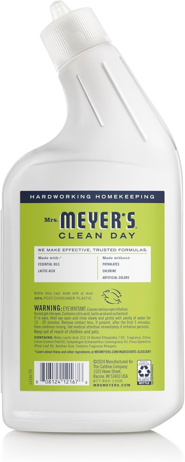MRS. MEYER'S CLEAN DAY Liquid Toilet Bowl Cleaner, Stain Removing, Lemon Verbena, 24 oz