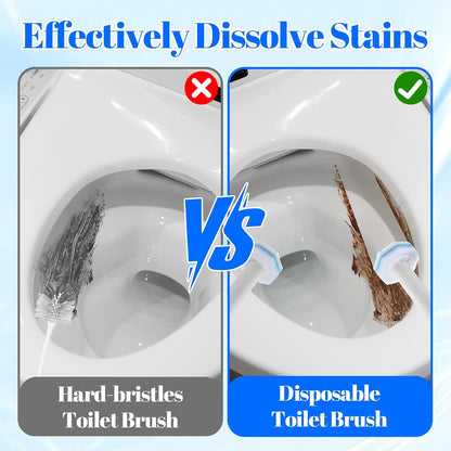 60 Counts Disposable Toilet Wand Refills Compatible with Most Bowl Brush Wand, Disposable Bathroom Toilet Brush Scrubber Heads, Toilet Bowl Cleaner Refill Pads for Stain Removal Deep Cleaning