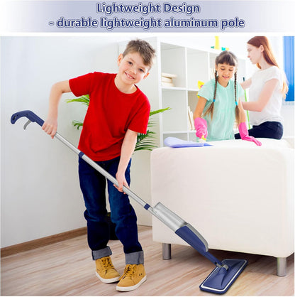 Spray Wet Mops for Hardwood Floor Cleaning: MEXERRIS Floor Mop with 5 Washable Pads for Swiffer Powermop & 2 Refillable Bottles - Home Commercial Dust Dry Mops for Wood Laminate Vinyl Tiles Ceramic