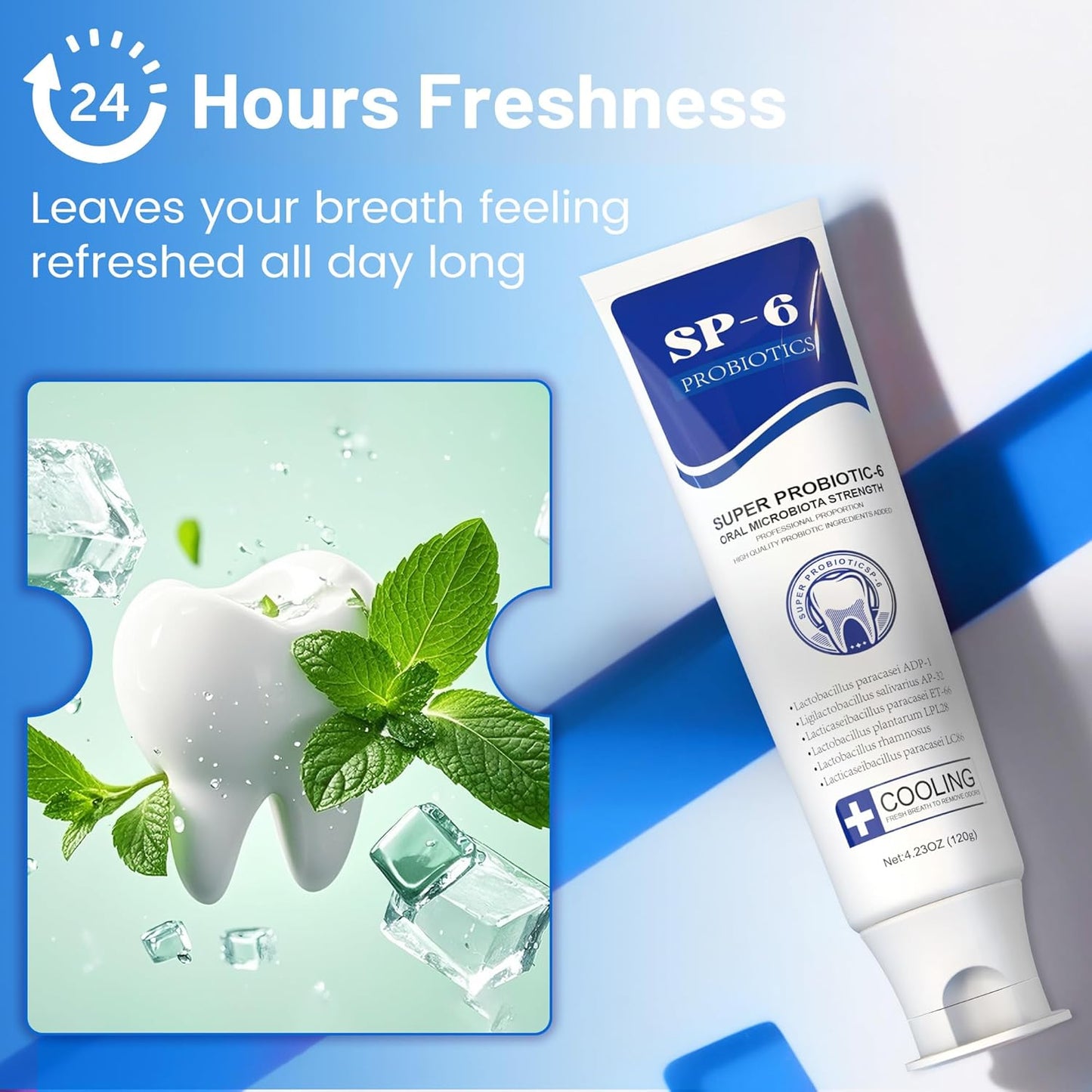 7.5% Nano Hydroxyapatite Toothpaste, SP-6 Probiotic Toothpaste, Helps Remineralize, Strengthens Enamel, Dentist-Formulated Whitening Toothpaste for Sensitive Teeth, Fluoride-Free, 4.23 oz 2Pack
