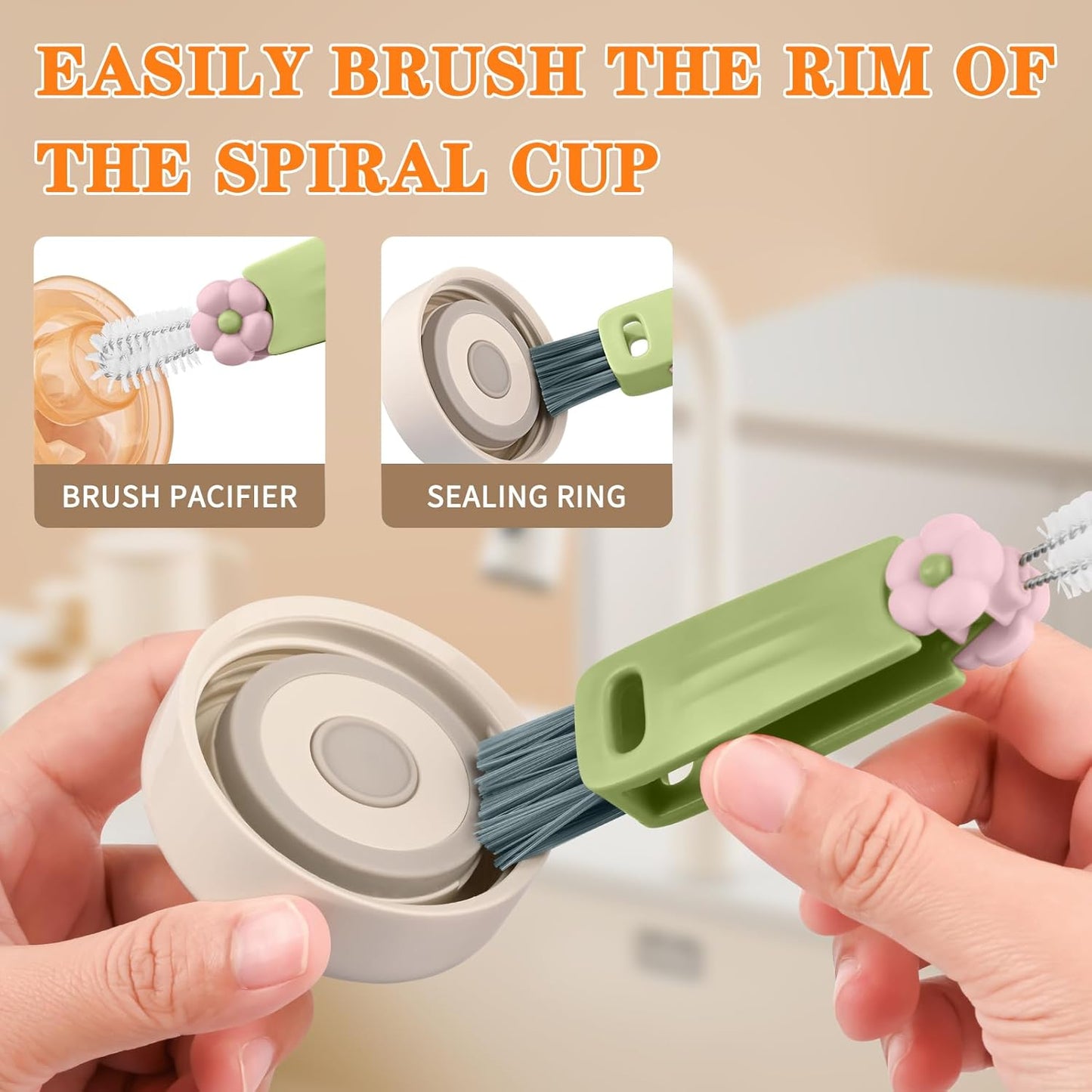 3 in 1 Cup Lid Gap Cleaning Brush Set, Multifunctional Insulation Bottle Cleaning Brush, Cup Lid Gap Cleaner, Home Kitchen Crevice Brush Cleaning Tools